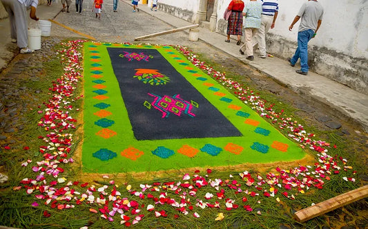 A street carpeted in Guatemala for the Easter holiday.