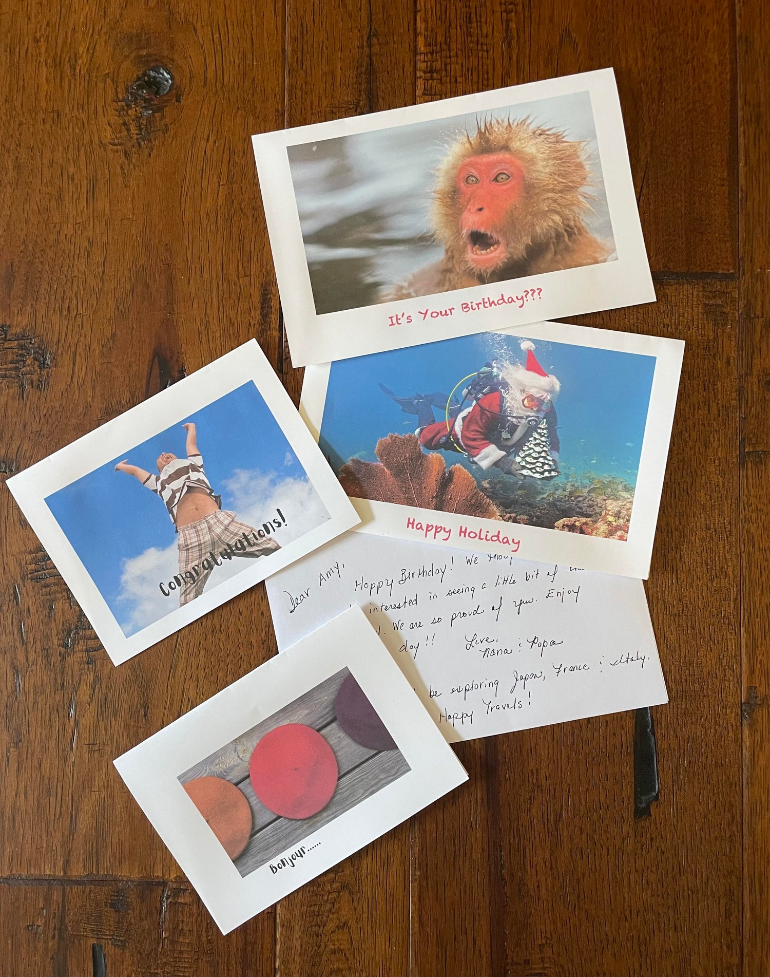 Gift cards that can be included with boxes