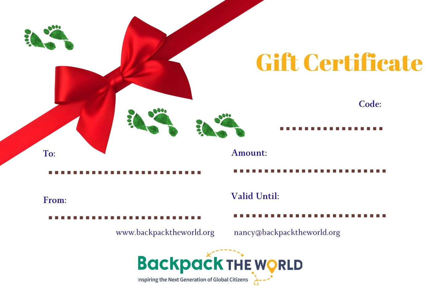 Backpack the World Gift Card
